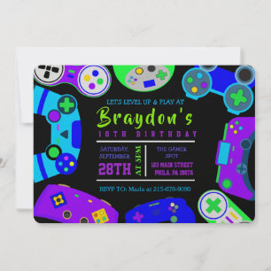 VIDEO GAMER GAMING Kids Verjaardagsfeest Kaart