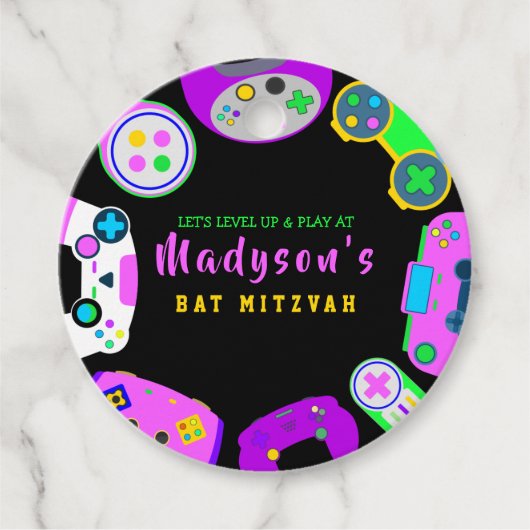 VIDEO GAMER GAMING Meisje Bat Mitzvah Gift Label (Voorkant)