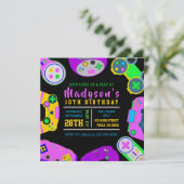 VIDEO GAMER GAMING Meisje Verjaardagsfeestje Uitno Kaart (Staand voorkant)