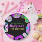 VIDEO GAMER GAMING Meisje Verjaardagsfeestje Uitno Papieren Bordje (Feest)