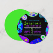 VIDEO GAMER GAMING Uitnodiging voor verjaardagsfee (Voorkant / Achterkant)