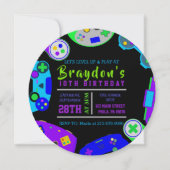 VIDEO GAMER GAMING Uitnodiging voor verjaardagsfee (Voorkant)