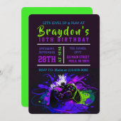 VIDEO GAMER GAMING Uitnodiging voor verjaardagsfee (Voorkant / Achterkant)