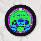 VIDEO GAMER GAMING Verjaardagsfeestje Cadeau Neem  Bedankjes Labels (Voorkant)