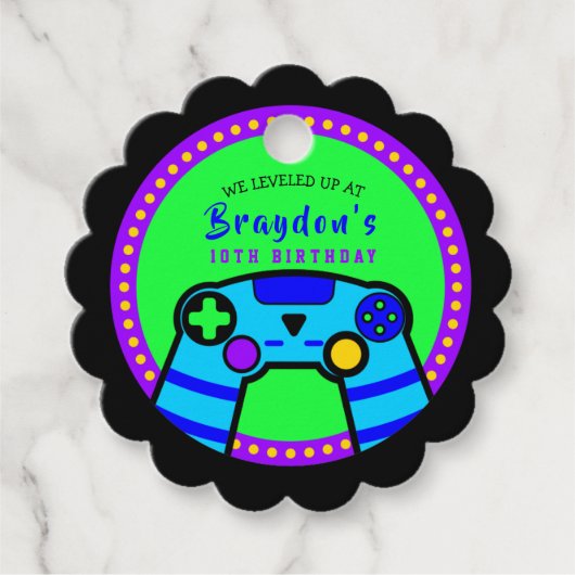 VIDEO GAMER GAMING Verjaardagsfeestje Cadeau Neem Bedankjes Labels (Voorkant)