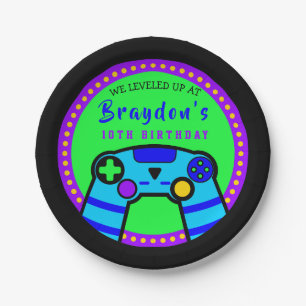 VIDEO GAMER GAMING Verjaardagsfeestje Cadeau Neem Papieren Bordje