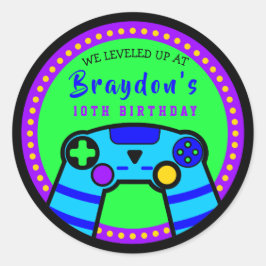 VIDEO GAMER GAMING Verjaardagsfeestje Cadeau Neem  Ronde Sticker