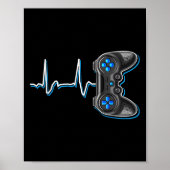 Video gamer hartslag videospelcontroller code K Poster (Voorkant)