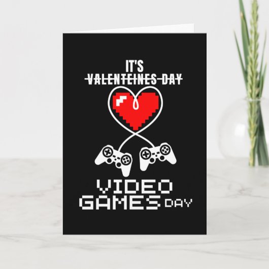 Video Gamer Heart Controller Valentijnsdag Kaart (Voorkant)