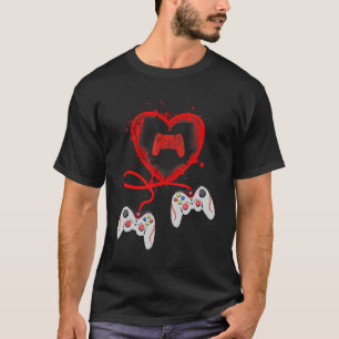 Video Gamer Heart Controller Valentijnsdag Kinder T-shirt