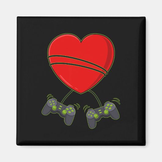 Video Gamer Heart Controllers Valentijnsdag Boys Magneet (Voorkant)