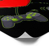 Video Gamer Heart Controllers Valentijnsdag Boys Poster (Hoek)