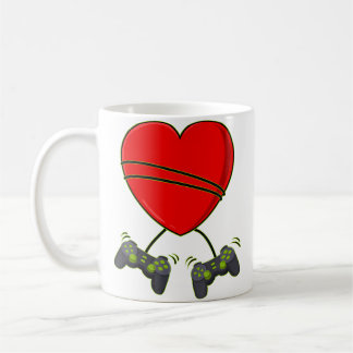 Video Gamer Heart Controllers Valentines Day Boys Koffiemok