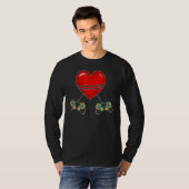 Video Gamer Heart Controllers Valentines Day Love  T-shirt (Voorkant volledig)