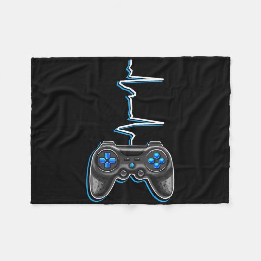 Video Gamer Heartbeat Video Game Controller Gift K Fleece Deken (Voorkant (Horizontaal))