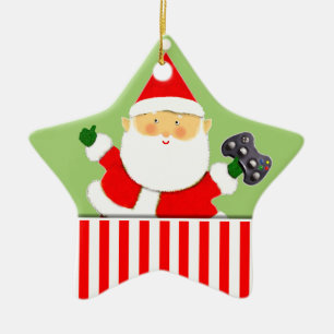 Video Gamer Holiday Gift Ceramic Ornament