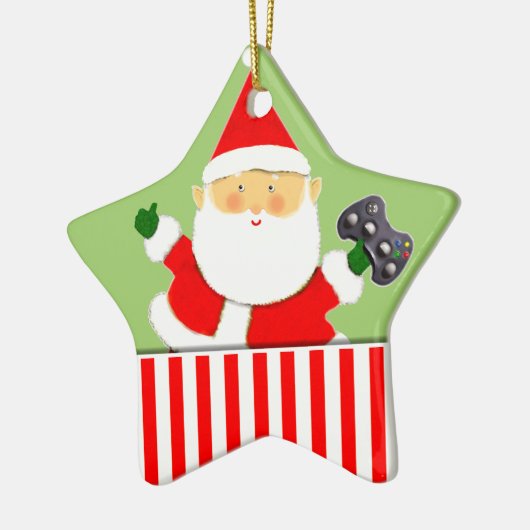 Video Gamer Holiday Gift Ceramic Ornament (Links)