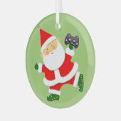 Video Gamer Holiday Gift Glas Ornament (Voorkant links)