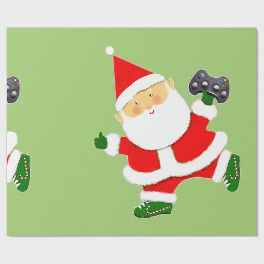 Video Gamer Kerstfeestdag Cadeaupapier (Vlak)