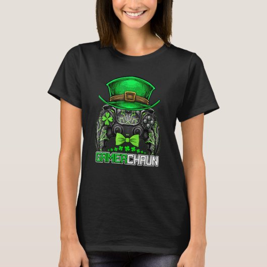 Video Gamer Leprechaun Gamers St Patrick's Day Gam T-shirt (Voorkant)