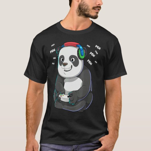 Video Gamer Panda Gaming Panda Bear Pew Gamer Kids T-shirt (Voorkant)