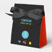 Video Gamer Red Black Arcade 7e verjaardag Bedankdoosjes (Voorkant Zijde)