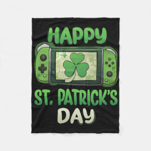 Video Gamer Shamrock Gelukkig St. Patricks Day Vee Fleece Deken