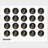 Video Gamer Skelet Halloween Kostuum Mannen Jongen Ronde Sticker (Vel)