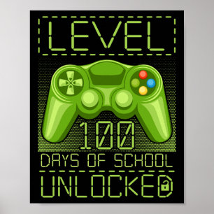 Video Gamer-student 100e dag 100 dagen school T Poster