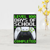 Video Gamer Student 100th Day Teacher 100 Days Of  Kaart (Gele Bloem)