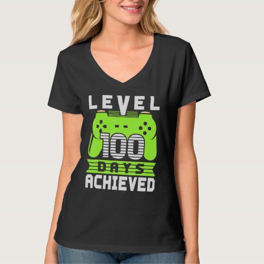 Video Gamer Student 100th Day Teacher 100 Days Of  T-shirt (Voorkant)