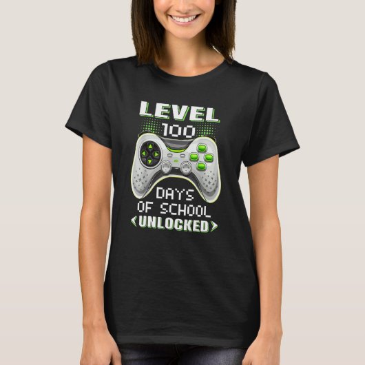 Video Gamer Student 100th Day Teacher 100 Days of  T-shirt (Voorkant)