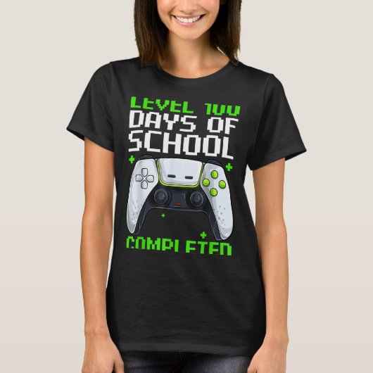 Video Gamer Student 100th Day Teacher 100 Days Of  T-shirt (Voorkant)