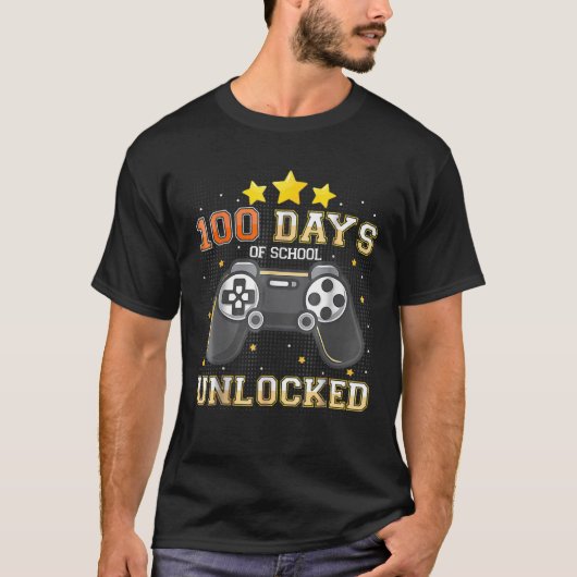 Video Gamer Student 100Th Day Teacher 100 Days Of T-shirt (Voorkant)