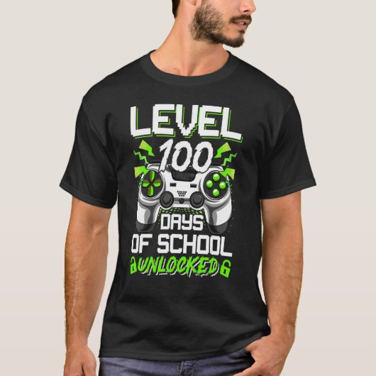 Video Gamer Student 100th Day Teacher 100 Days of  T-shirt (Voorkant)