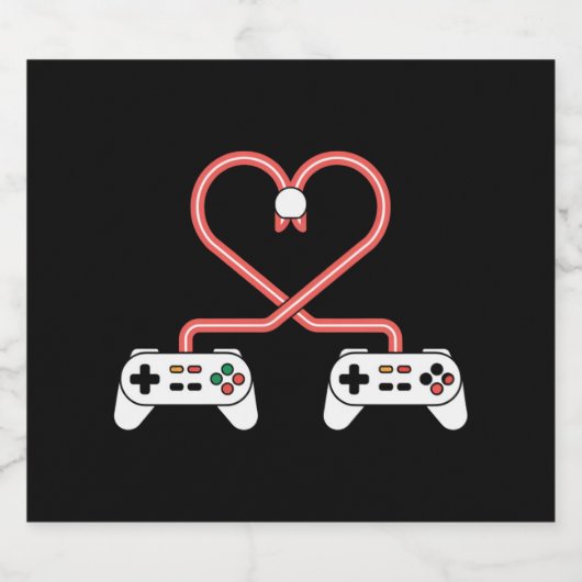 Video gamer-Valentijnsdag met controllers Bier Etiket (Enkel label)