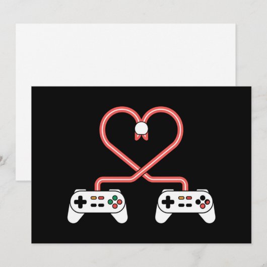 Video gamer-Valentijnsdag met controllers Feestdagenkaart (Voorkant / Achterkant)