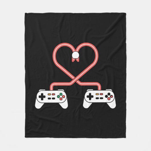 Video gamer-Valentijnsdag met controllers Fleece Deken (Voorkant)