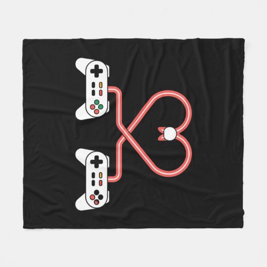 Video gamer-Valentijnsdag met controllers Fleece Deken (Voorkant (Horizontaal))