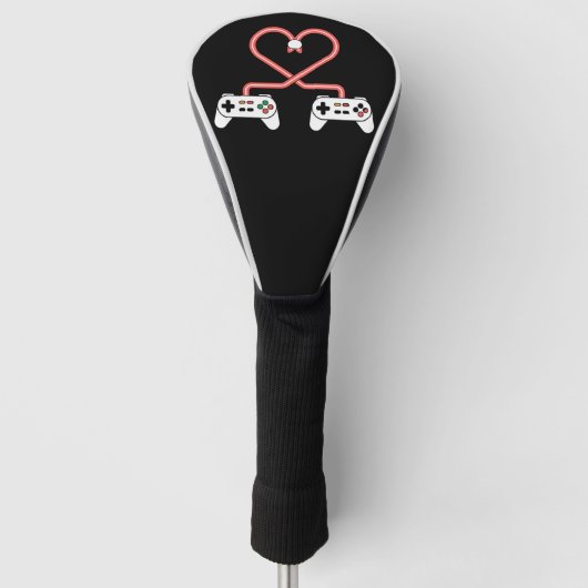 Video gamer-Valentijnsdag met controllers Golfheadcover (Voorkant)