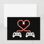 Video Gamer Valentijnsdag Met Controllers Hart Bedankkaart (Voorkant / Achterkant)