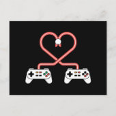 Video Gamer Valentijnsdag Met Controllers Hart Briefkaart (Voorkant)