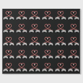 Video-gamer Valentijnsdag met controllers hart Cadeaupapier (Vlak)