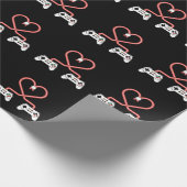 Video-gamer Valentijnsdag met controllers hart Cadeaupapier (Hoek)