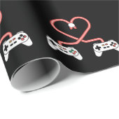 Video-gamer Valentijnsdag met controllers hart Cadeaupapier (Rol Hoek)