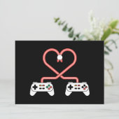Video-gamer Valentijnsdag met controllers hart Feestdagenkaart (Staand voorkant)