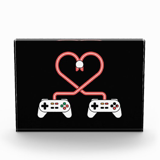 Video-gamer Valentijnsdag met controllers hart Fotoblokken (Voorkant)