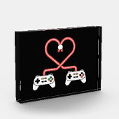 Video-gamer Valentijnsdag met controllers hart Fotoblokken (Links)