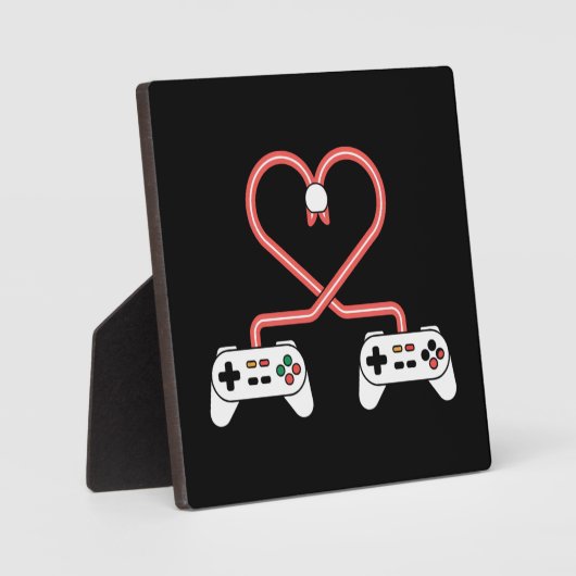 Video-gamer Valentijnsdag met controllers hart  Fotoplaat (Voorkant)