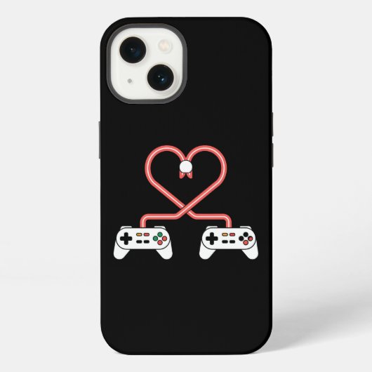 Video-gamer Valentijnsdag met controllers hart iPhone Hoesje (Achterkant)